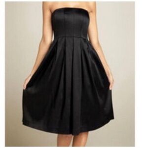 Calvin Klein | Size 8 | Black | Strapless A-Line Pleated Cocktail Dress